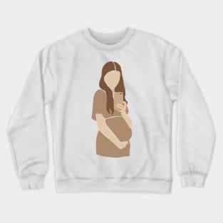 Abstract pregnant vector mother contemporary Illustration Crewneck Sweatshirt